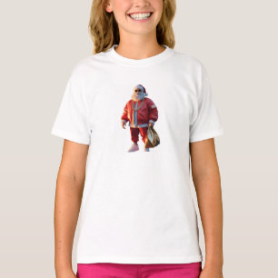 Hip-hop Kerstman met sneakers en zonnebril T-shirt