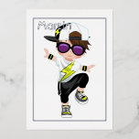 Hip Hop Kids Birthday Folie Folie Uitnodiging<br><div class="desc">De echte uitnodiging van de de verjaardagspartij van de folie klantgericht aan uw gebeurtenisspecificaties.</div>