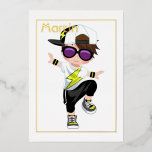 Hip Hop Kids Birthday Folie Folie Uitnodiging<br><div class="desc">De echte uitnodiging van de de verjaardagspartij van de folie klantgericht aan uw gebeurtenisspecificaties.</div>