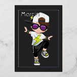 Hip Hop Kids Birthday Folie Folie Uitnodiging<br><div class="desc">De echte uitnodiging van de de verjaardagspartij van de folie klantgericht aan uw gebeurtenisspecificaties.</div>
