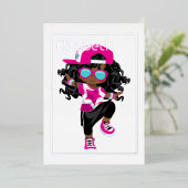 Hip Hop Kids Birthday Folie Uitnodiging (Staand Voorkant)