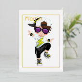 Hip Hop Kids Verjaardag Folie Uitnodiging (Staand Voorkant)