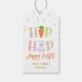 Hip Hop Konijn Pasen Cute Treat Zak  Cadeaulabel (Voorkant)