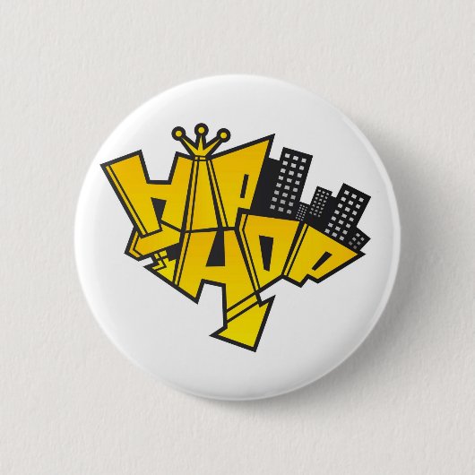 Hip-hop logo ronde button 5,7 cm (Voorkant)