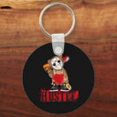 Hip Hop Lover Hockey Mask Teddy Bear Fun Entrepren Sleutelhanger (Voorkant)