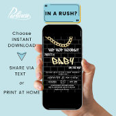 Hip Hop Luier Party Dad Coed Urban Baby shower Kaart