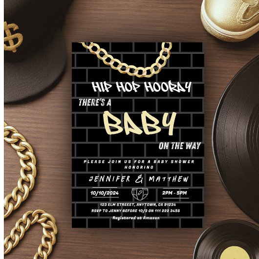 Hip Hop Luier Party Dad Coed Urban Baby shower Kaart
