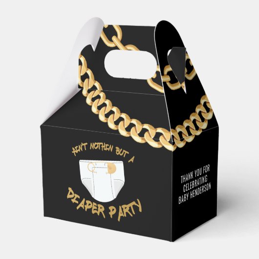 Hip Hop Luier Party Dank je Bedankdoosjes (Voorkant Zijde)