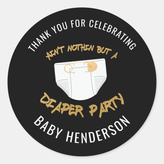 Hip Hop Luierfeest Bedankt Stickers (Voorkant)