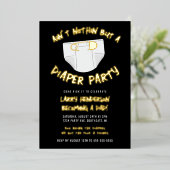 Hip Hop Luierfeest Folie Uitnodiging (Staand Voorkant)