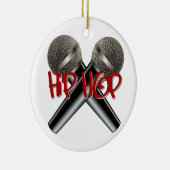 Hip Hop - mc rap dj rap turntable mic graffiti r&b Keramisch Ornament (Rechts)