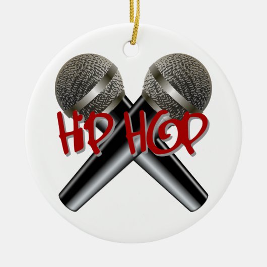 Hip Hop - mc rap dj rap turntable mic graffiti r&b Keramisch Ornament (Voorkant)