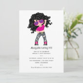 Hip Hop met de meisjesuitnodiging Kaart (Staand voorkant)