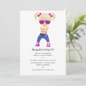 Hip Hop met de meisjesuitnodiging Kaart (Staand voorkant)