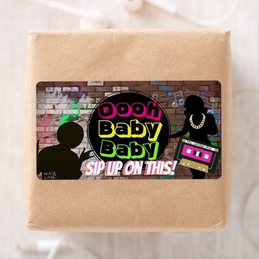 Hip Hop Mini Champagne flesjes Etiketten {Neon kle (Insitu)