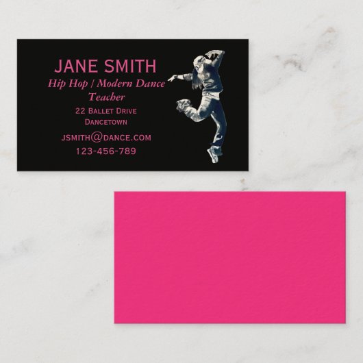 Hip Hop modern dans dansstudio Business Visitekaartje (Voorkant / Achterkant)