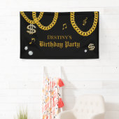 Hip Hop Music Gold Cuban Link Chain 90's Birthday Spandoek (Insitu)