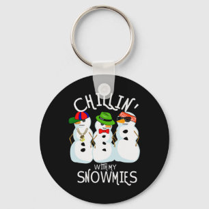 Hip-hop muziek Kerst Sneeuwman Chillin met mijn zo Sleutelhanger