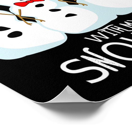 Hip-Hop Muziek Kerstmis Sneeuwman Chillin Met Mijn Poster (Hoek)