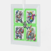 Hip Hop Paashaas Buddies, Neon Green | Glas Ornament (Voorkant links)