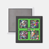 Hip Hop Paashaas Buddies, Neon Green | Magneet (Voorkant / Achterkant)