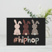 Hip Hop Paashaas Lente Schattig Kaart (Staand voorkant)