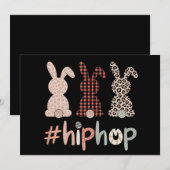 Hip Hop Paashaas Lente Schattig Kaart (Voorkant / Achterkant)