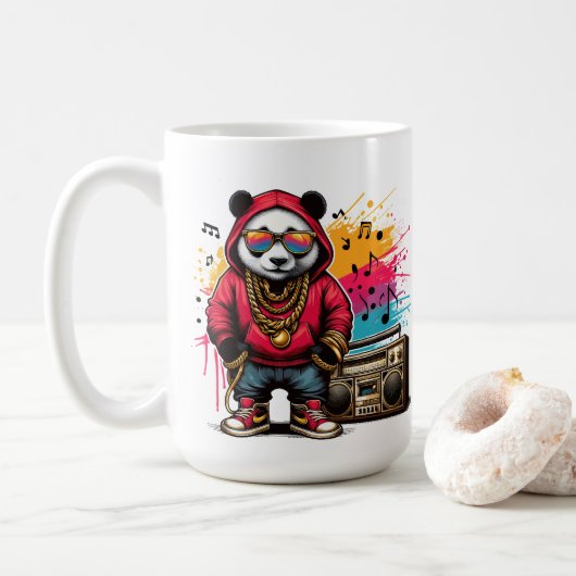 Hip Hop Panda Groove: Hip Hop Koffiemok (Met donut)