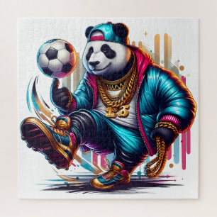 Hip Hop Panda Voetbal Zomer Sporten Legpuzzel