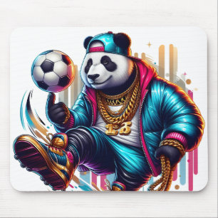 Hip Hop Panda Voetbal Zomer Sporten Muismat