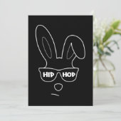Hip Hop Pasen Konijn Met Zonnebril Grappig Pasen Feestdagenkaart (Staand voorkant)