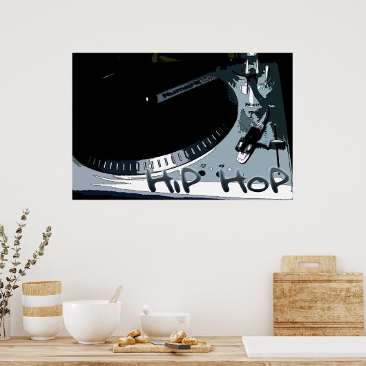 Hip-Hop-Platenspeler Poster (Keuken)