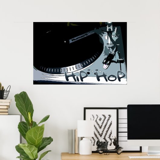 Hip-Hop-Platenspeler Poster (Thuiskantoor)