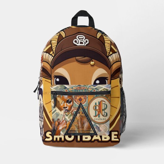  Hip-Hop Print Cut Sew Rugzak (Voorkant)