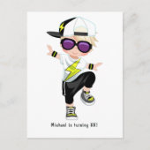 Hip Hop Rap Boy Break Dancer Birthday Party Briefkaart (Voorkant)