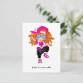 Hip Hop Rap Girl Break Dancer Birthday Party Briefkaart (Staand voorkant)