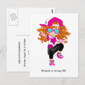 Hip Hop Rap Girl Break Dancer Birthday Party Briefkaart (Voorkant / Achterkant)