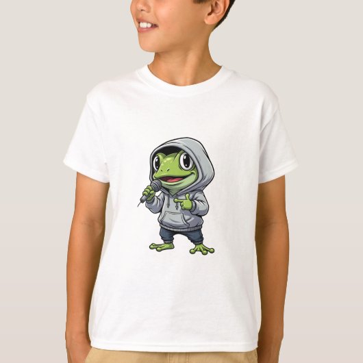 Hip Hop Rappende Kikker Kinderen T-shirt (Voorkant)