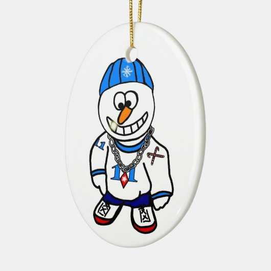 Hip Hop Rapper Kerstmis Snowman Ornament (Links)