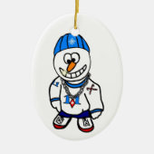 Hip Hop Rapper Kerstmis Snowman Ornament (Voorkant)