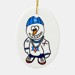 Hip Hop Rapper Kerstmis Snowman Ornament