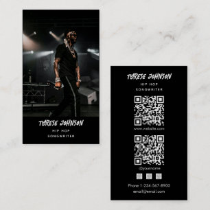 Hip Hop Rapper Songwriter Ondertekenaar Foto QR Co Visitekaartje
