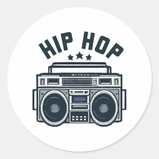 Hip hop ronde sticker (Voorkant)