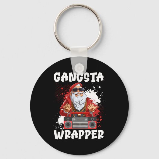 Hip Hop Santa Claus Gangster Christmas Gangsta Wra Sleutelhanger (Voorkant)