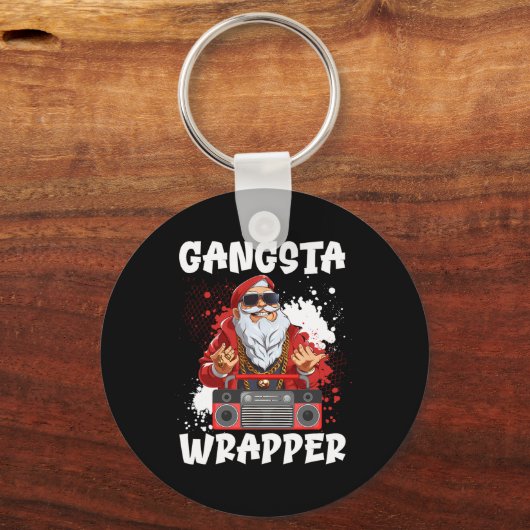 Hip Hop Santa Claus Gangster Christmas Gangsta Wra Sleutelhanger (Voorkant)