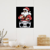 Hip Hop Santa Claus Gift Gangster Ghettoblaster Poster (Keuken)