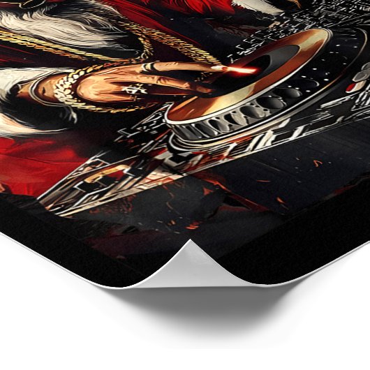 Hip Hop Santa Dj Christmas  Poster (Hoek)