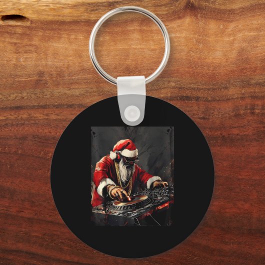 Hip Hop Santa Dj Christmas  Sleutelhanger (Voorkant)