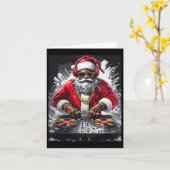 Hip Hop Santa DJ Kerstmis Kaart (Gele Bloem)