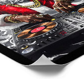 Hip Hop Santa DJ Kerstmis Poster (Hoek)